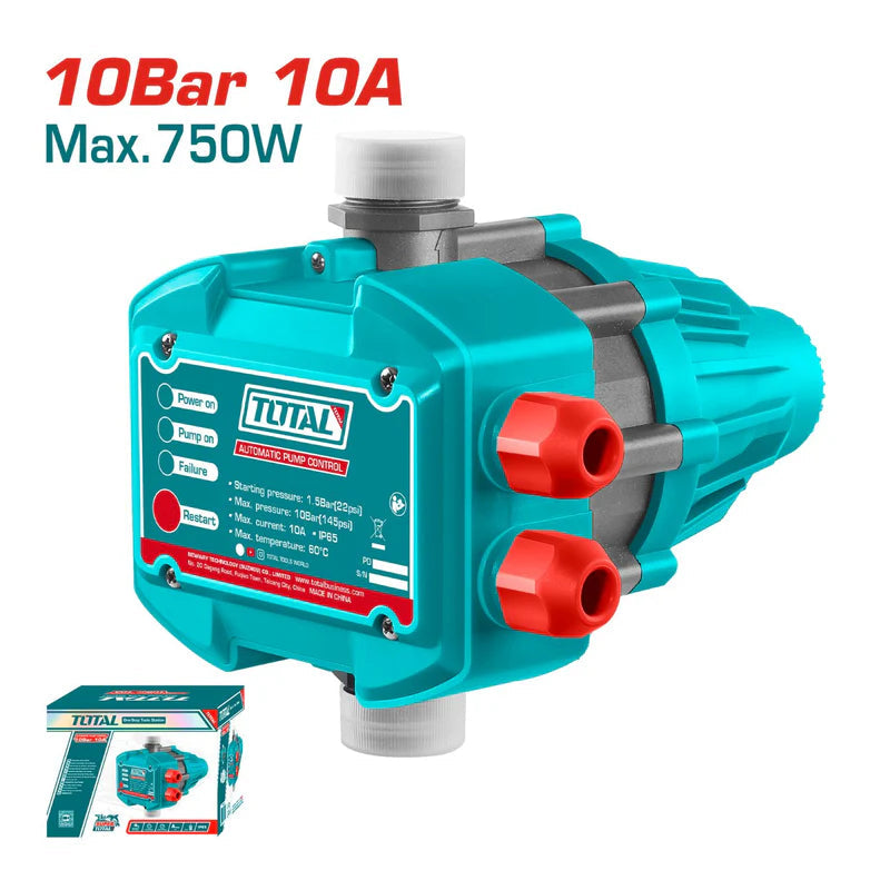 Control Automático Para Bomba De Agua Periférica IP65. 110 - 120V~50/60Hz. Total UTWPS101 TOTAL