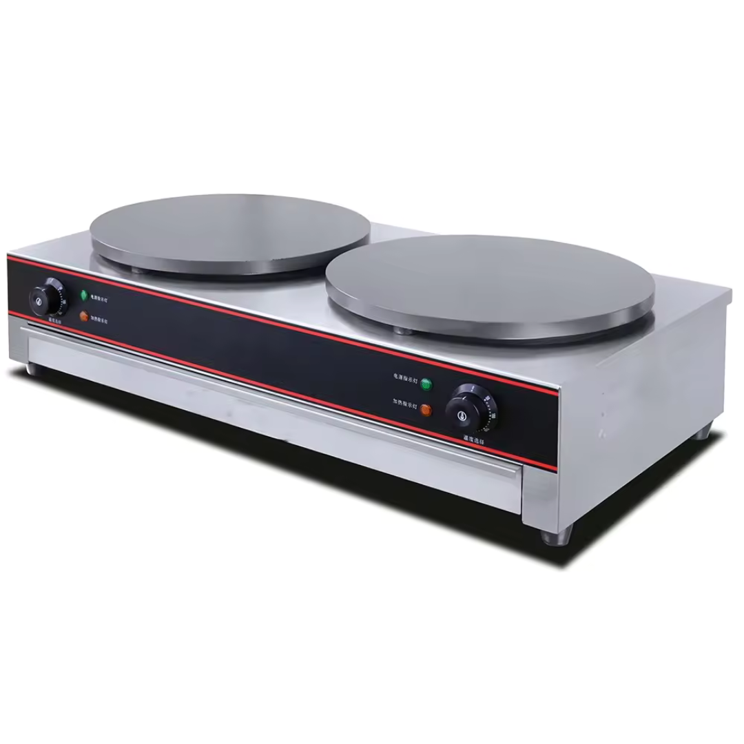 Máquina para Hacer Crepas Eléctrica Doble HCM-2 Creperas.
