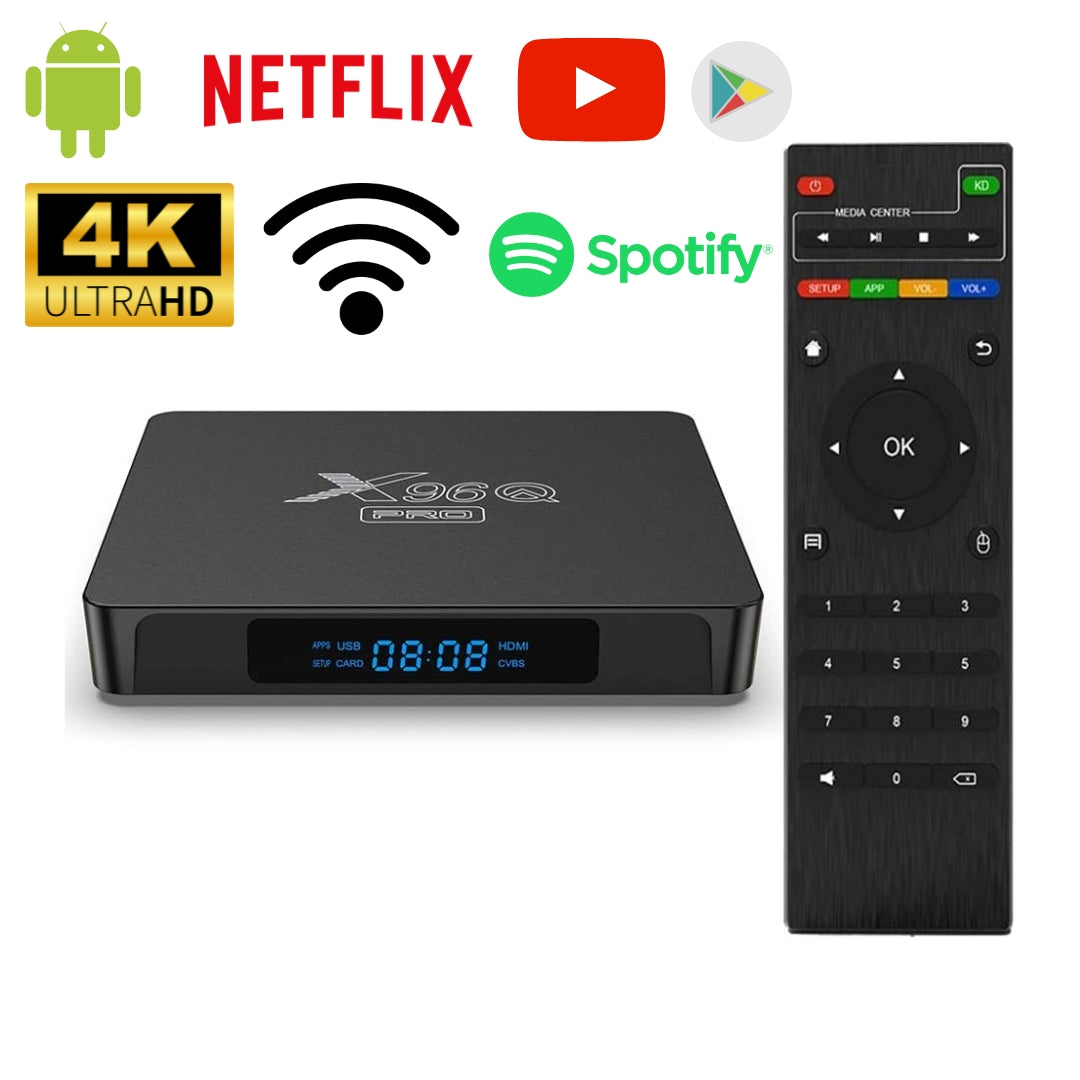 TV Box Android X96Q Pro 5G 1GB RAM 8GB ROM Ultra 4K con Wifi ***SOLO FUNCIONA PARA NETFLIX & YOUTUBE***