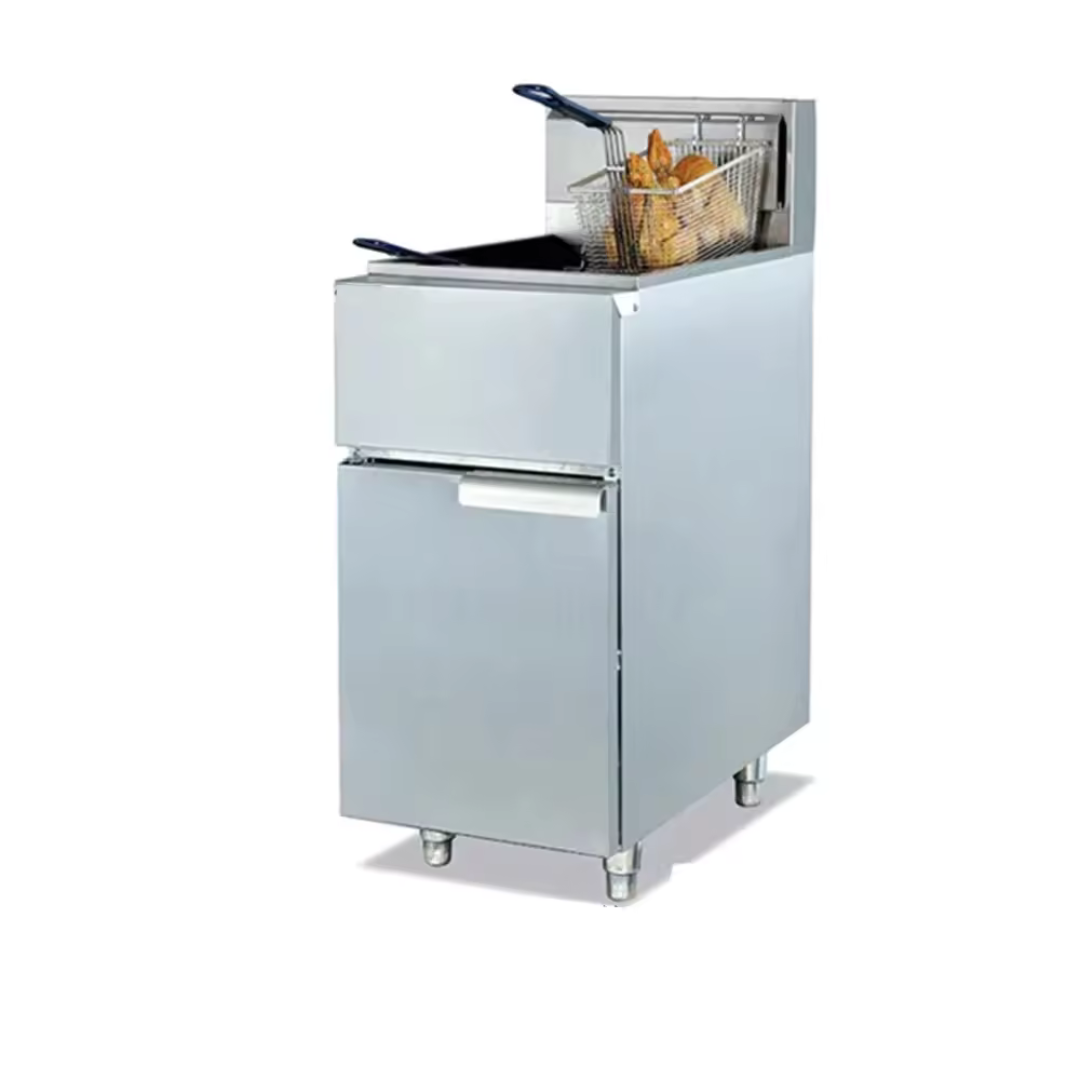 Freidora a Gas Industrial con Pedestal 35L 1 Tanque 2 Canastas HGF-778-3