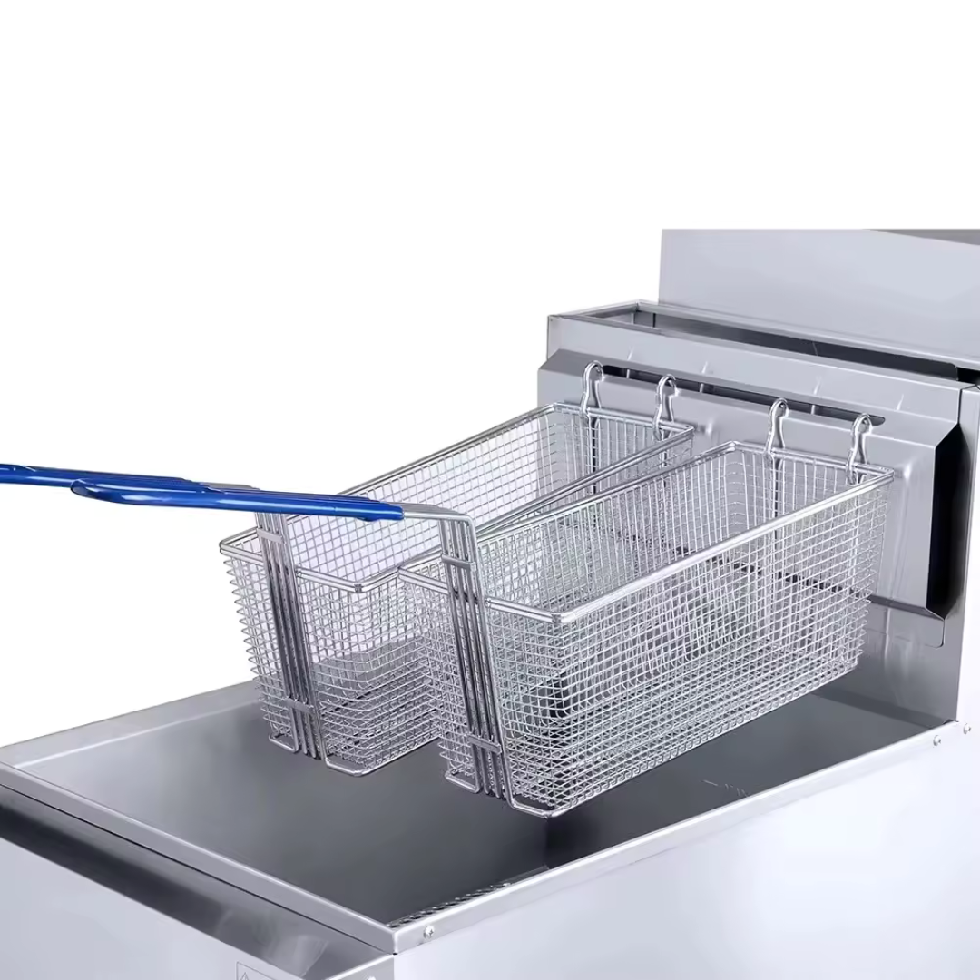 Freidora a Gas Industrial con Pedestal 35L 1 Tanque 2 Canastas HGF-778-3