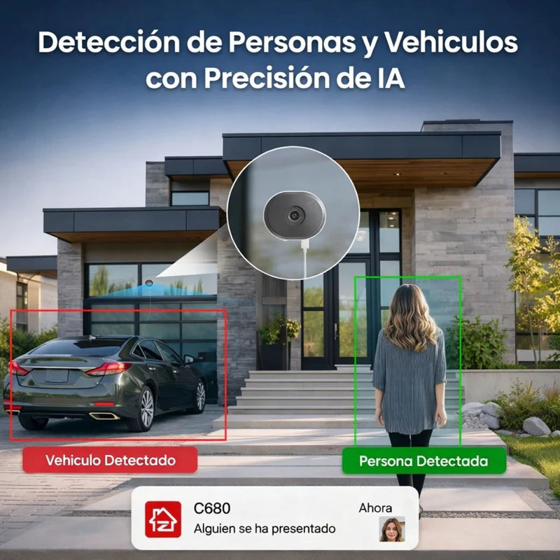 Cámara De Seguridad Wifi 3MP Con Panel Solar Y Batería Recargable 7800Mah. Cámara De Videovigilancia IP66 Con Visión Nocturna A Color 15M, Detección Humana PIR 1NC-3063Y-W-S