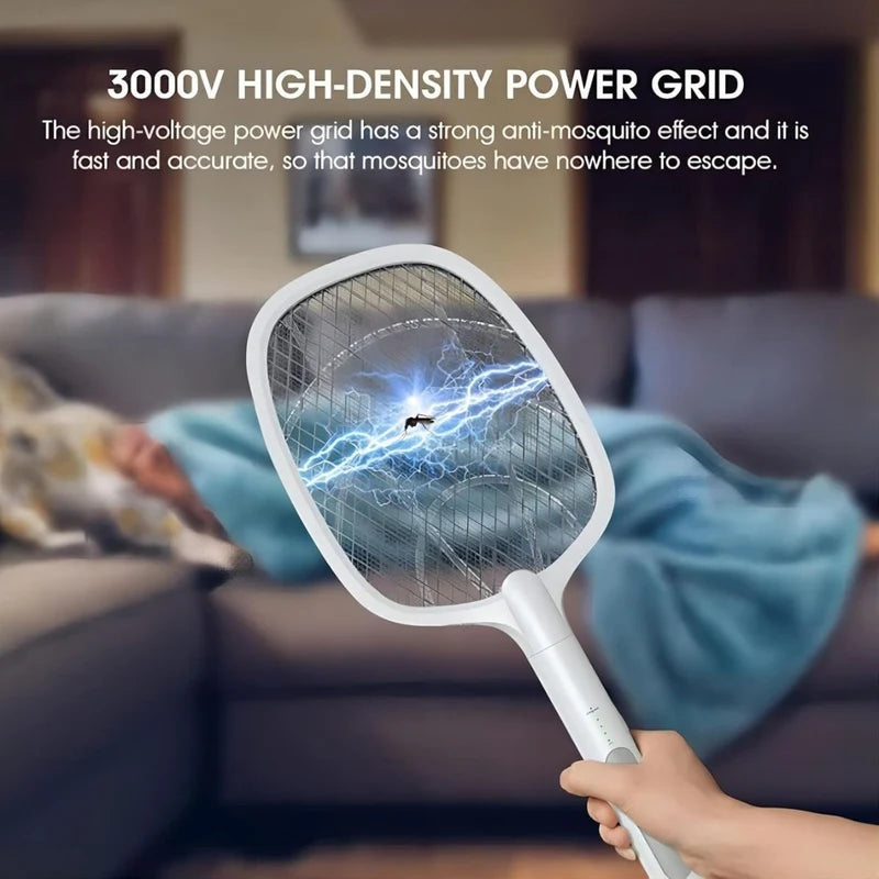 Raqueta Mata Moscas E Insectos. Trampa Para Mosquitos Eléctrica Portátil En Forma De Raqueta. Luz UV Inalámbrica. AB1502