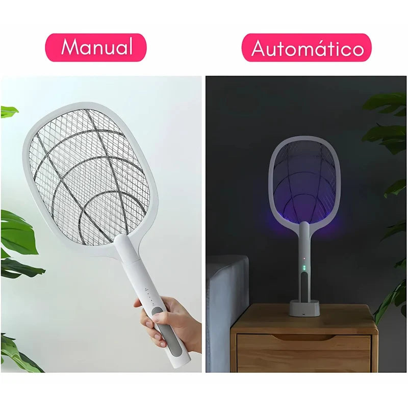 Raqueta Mata Moscas E Insectos. Trampa Para Mosquitos Eléctrica Portátil En Forma De Raqueta. Luz UV Inalámbrica. AB1502