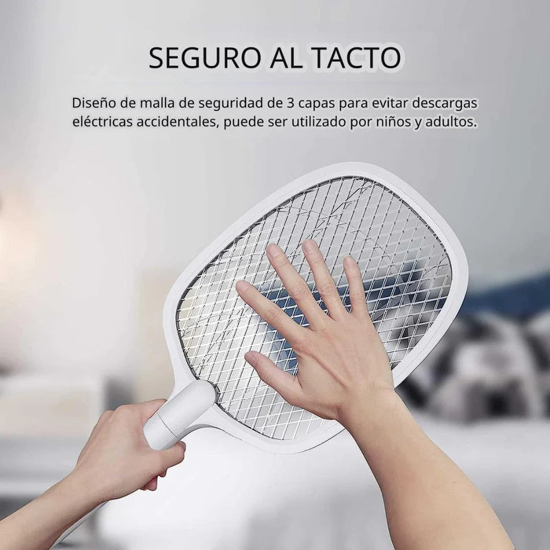 Raqueta Mata Moscas E Insectos. Trampa Para Mosquitos Eléctrica Portátil En Forma De Raqueta. Luz UV Inalámbrica. AB1502