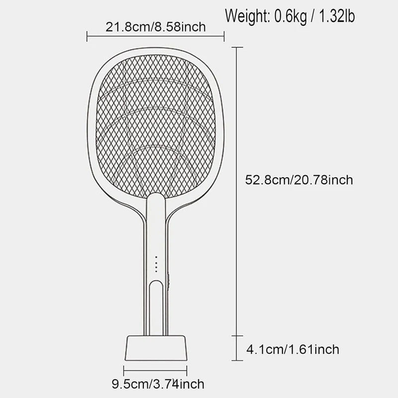 Raqueta Mata Moscas E Insectos. Trampa Para Mosquitos Eléctrica Portátil En Forma De Raqueta. Luz UV Inalámbrica. AB1502