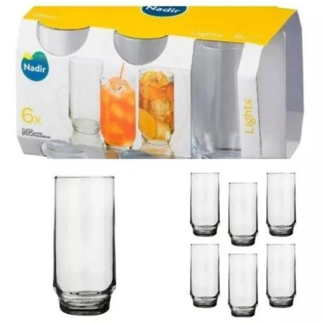 Set de 6 Vasos de Vidrio 410ml/14oz Nadir 76040200769135 Selecto