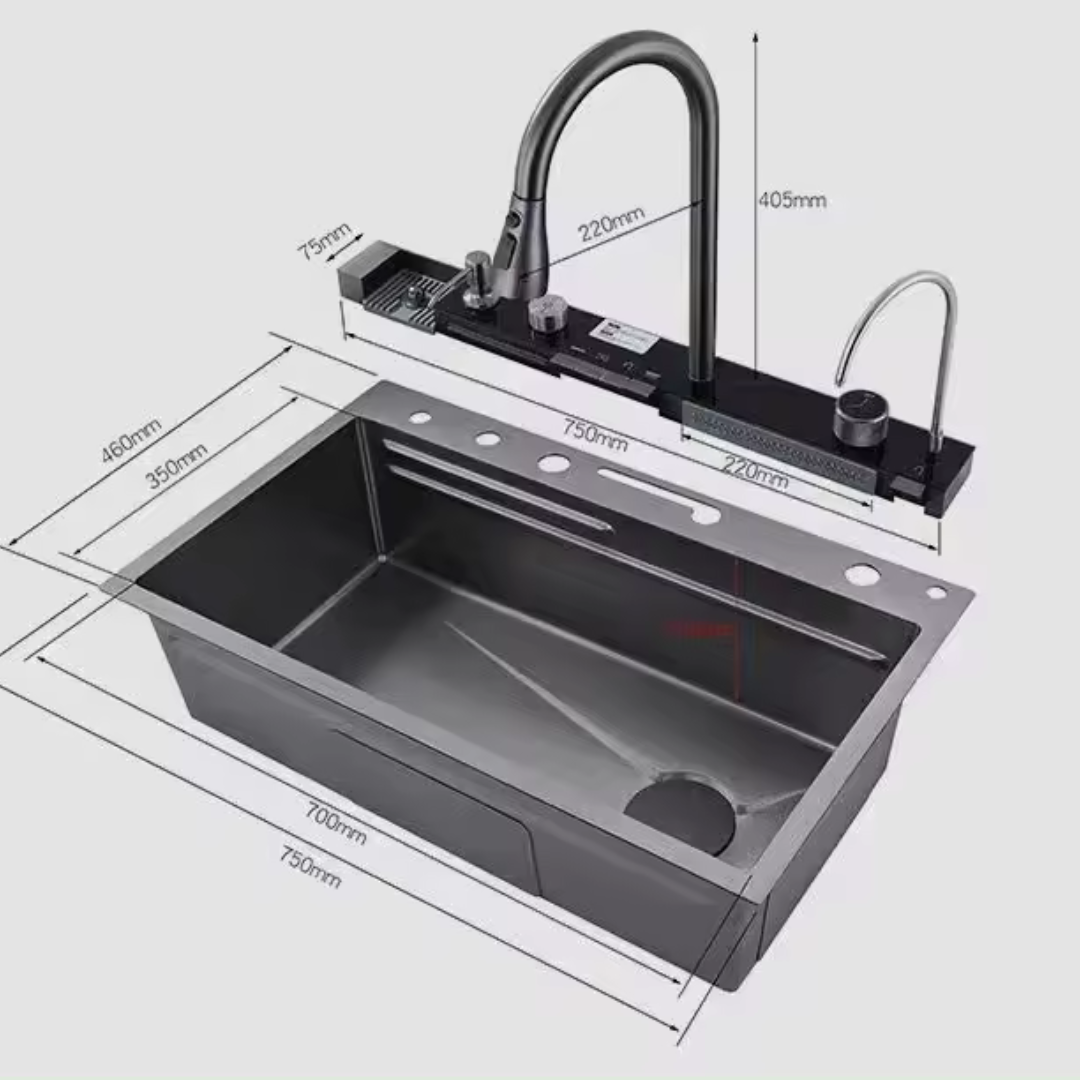 Fregador de Acero Inoxidable 304 1 Tina 5en1 750*460*220mm LS-7545B5 Selecto