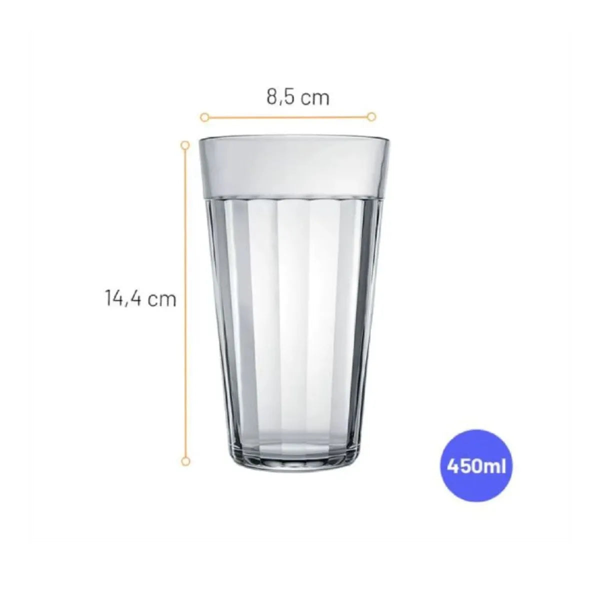Vaso de Vidrio Americano 450ml Nadir 29100200728579 Nadir