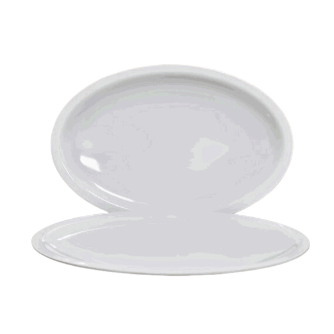 Plato Ovalado Hondo de Melamina Blanca 14" BG-OP357-14WH45 Selecto