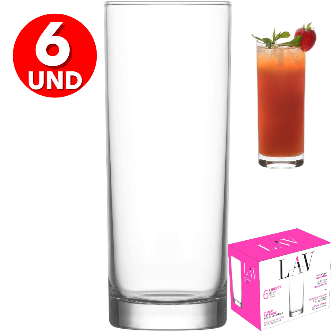 Set de 6 Vasos de Vidrio 360ml Liberty LAV LV-LBR340F LAV