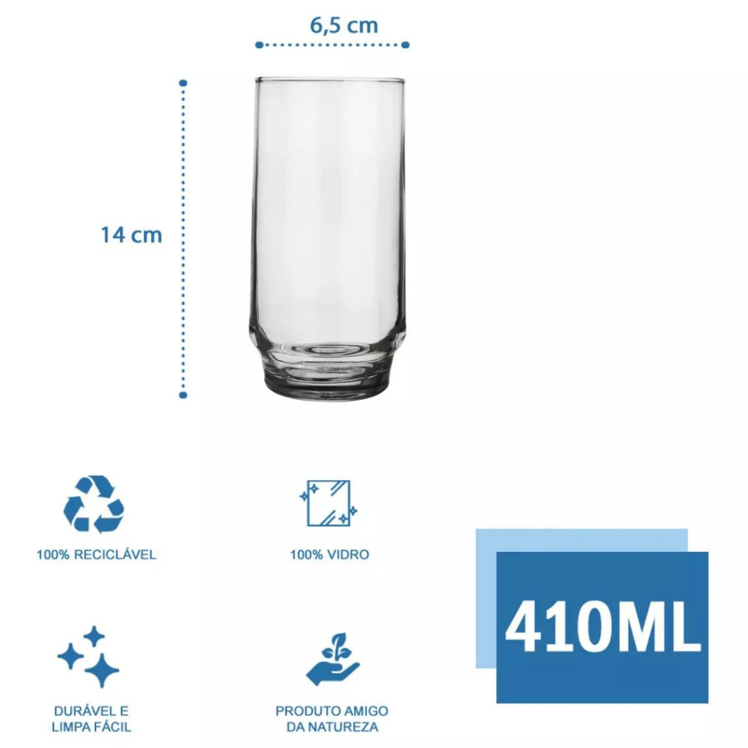 Set de 6 Vasos de Vidrio 410ml/14oz Nadir 76040200769135 Selecto