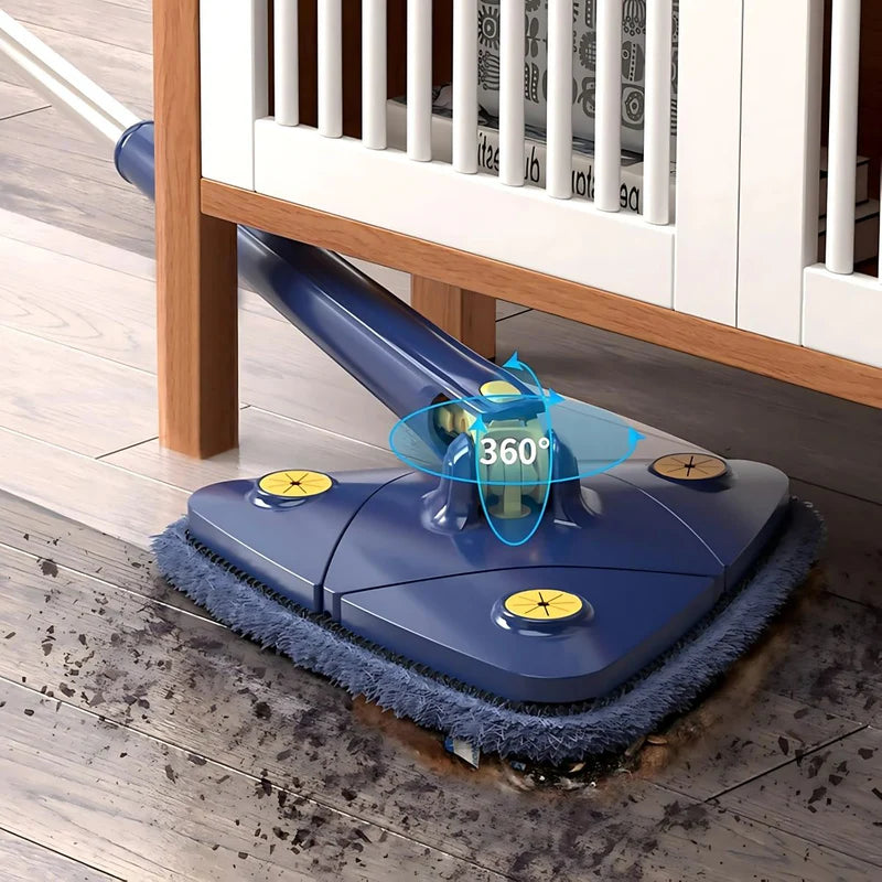 Trapeador Triangular Con Escurrido Automático Y Cabezal Giratorio 360°. Lampazo Con Mopa De Microfibra. Exprime Fácil. AB1319 Selecto