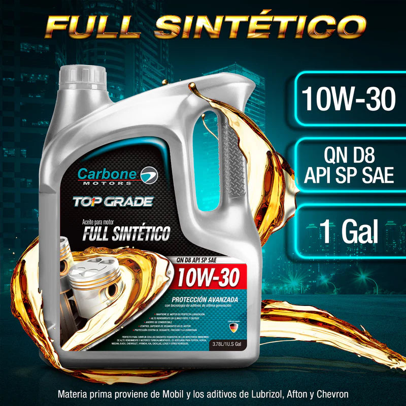 ACEITE DE MOTOR 10W-30 API SP SAE QN D8 FULL SINTETICO PARA MOTORES GASOLINA ( 1 GALON ) CAR-X106