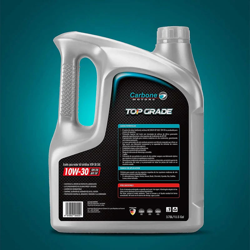 ACEITE DE MOTOR 10W-30 API SP SAE QN D8 FULL SINTETICO PARA MOTORES GASOLINA ( 1 GALON ) CAR-X106