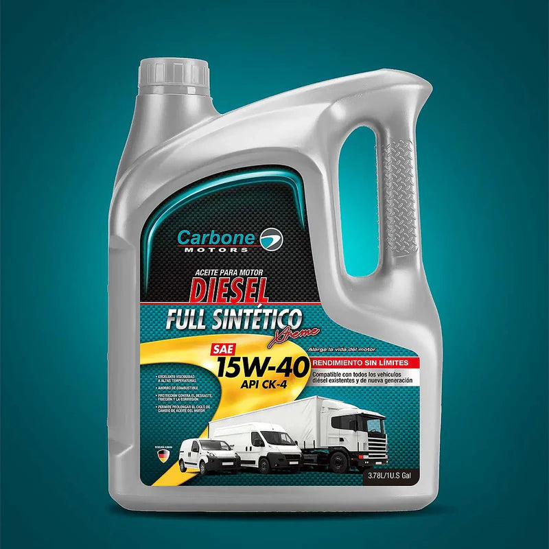 ACEITE DE MOTOR 15W-40 SAE API CK-4 FULL SINTETICO PARA MOTORES DIESEL ( 1 GALON ) CAR-X108