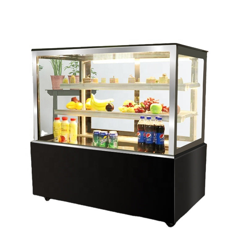 Vitrina Refrigeradora Negro para Dulce 120x120x66cm 110V HVB-4R Pasteles. Pastel. Selecto