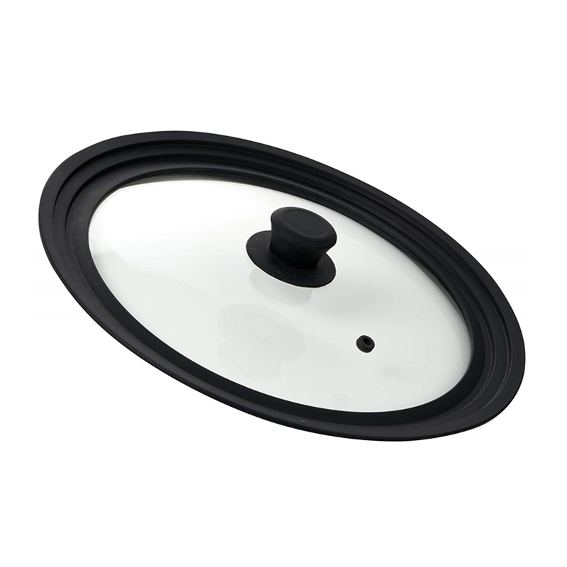 Tapa Universal de Vidrio con Borde de Silicona para Ollas de 20, 22 y 24 cm NS447469