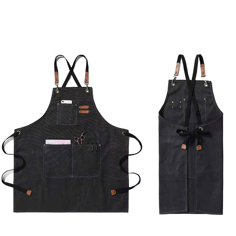 Delantal de Cocina Tipo Jeans Impermeable Negro HVB20035 Selecto