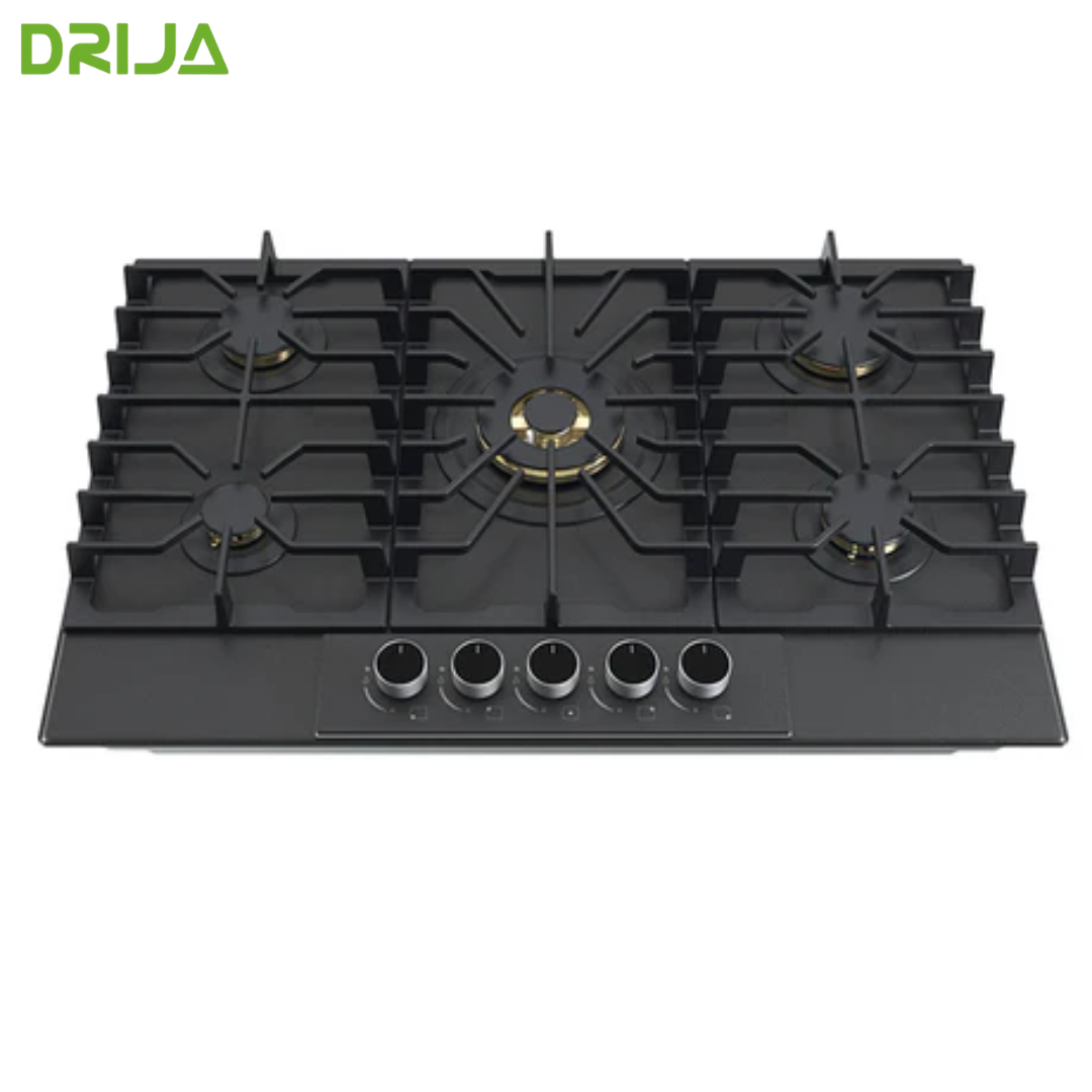 Estufa Empotrable de 5 Quemadores a Gas Vidrio Templado Italia 90 36" Drija