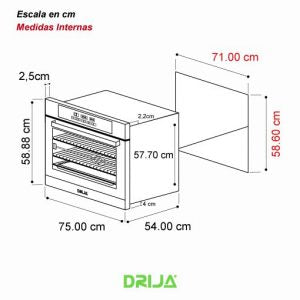Horno Empotrable Eléctrico Pacific 76 Air-A Drija DRIJA