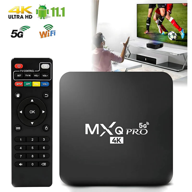 TV Box Android 11.1 4K Ultra HD Con Wifi 5G. Convierte Tu TV En Smart. Cajilla Smart Para Televisor. Ideal Para Youtube, Netflix Y Más AB1215