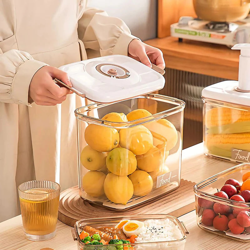 Recipiente Hermético Al Vacío Con Bomba Manual. Sin BPA (4.6L). Vasija. Caja De Almacenamiento Sellada. AB417 Selecto