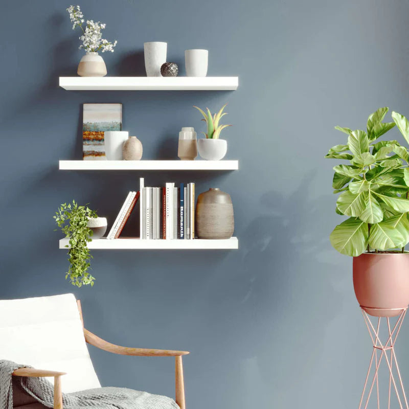 Repisas De Pared 80 Cm Largo X 23.5 Cm Ancho X 38 Mm Espesor (1 1/2") Color Blanco ADR-3276007203110