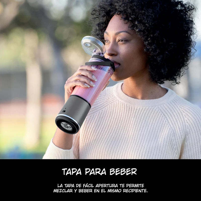 Licuadora Personal Ninja Blast Black BC151. Minibatidora Portátil, Recargable, Smoothies, Batidos De Proteínas, Pica Hielo Y Frutas Congeladas. NJS-09-BC151LAABK NINJA
