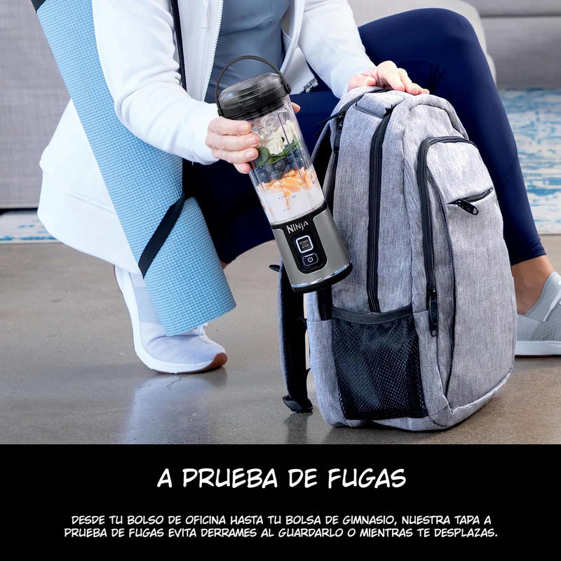 Licuadora Personal Ninja Blast Black BC151. Minibatidora Portátil, Recargable, Smoothies, Batidos De Proteínas, Pica Hielo Y Frutas Congeladas. NJS-09-BC151LAABK