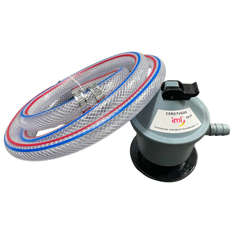 Regulador De Gas Panagas Adaptador Con Manguera + Brazaletes IML R-PG Cabezote de gas. Cabezote Panagas.