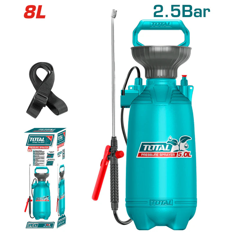 Bomba Rociador Spray De Presión 8 Litros TOTAL TOOLS Para Fumigar Total THSPP30802 TOTAL