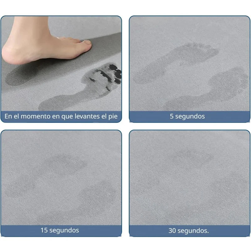 Alfombra De Baño De Diatomeas Super Absorbente Antideslizante. Tapete Baño De Secado Rápido. Color Gris 60X39cm. TU030 Selecto