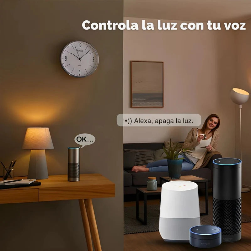 Foco Bombillo Inteligente LED RGB Wifi+Bluetooth. 9W Foco Iluminación RGB Con App Y Control Remoto Compatible Con Alexa Y Google Assistant. Bombilla TU172 Selecto