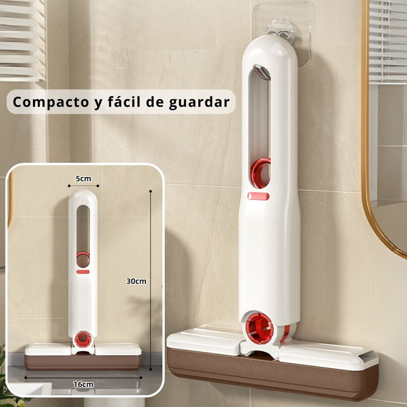 Limpia Ventanas Escurridor Trapeador Retráctil Mini Con Autoescurrido. Mini Mop Plegable 180°. Mini Mopa Para Limpieza En Seco Y Húmedo. TU188 Selecto