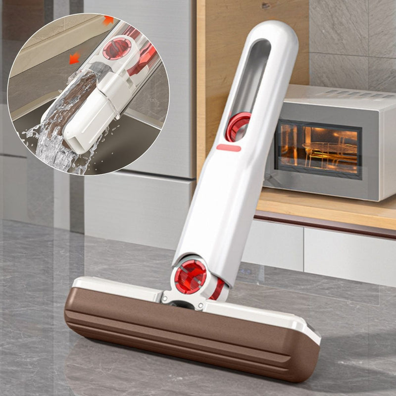 Limpia Ventanas Escurridor Trapeador Retráctil Mini Con Autoescurrido. Mini Mop Plegable 180°. Mini Mopa Para Limpieza En Seco Y Húmedo. TU188 Selecto