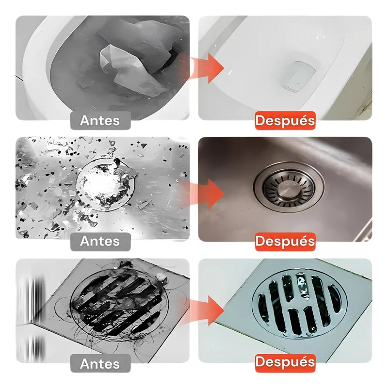 Destapador De Inodoros De Alta Presión. Destapacaños De Succión Potente Para Baño, Cocina Y Drenajes. Destapa Cañerias TU192 Selecto