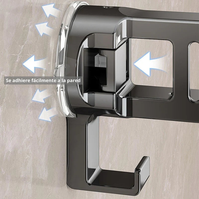 Repisas De Aluminio Con Ventosa Para Baño. Estante Flotante De Ducha. Color Gris. TU197 Selecto