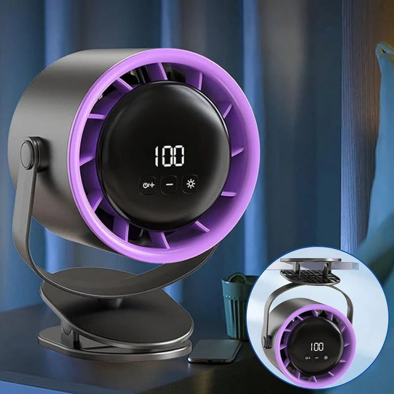 Abanico Recargable De Escritorio De 6" Con Y Pantalla LED. Ventilador Portátil De 100 Velocidades Y Motor Ice Feel. 7V. 5W TU484