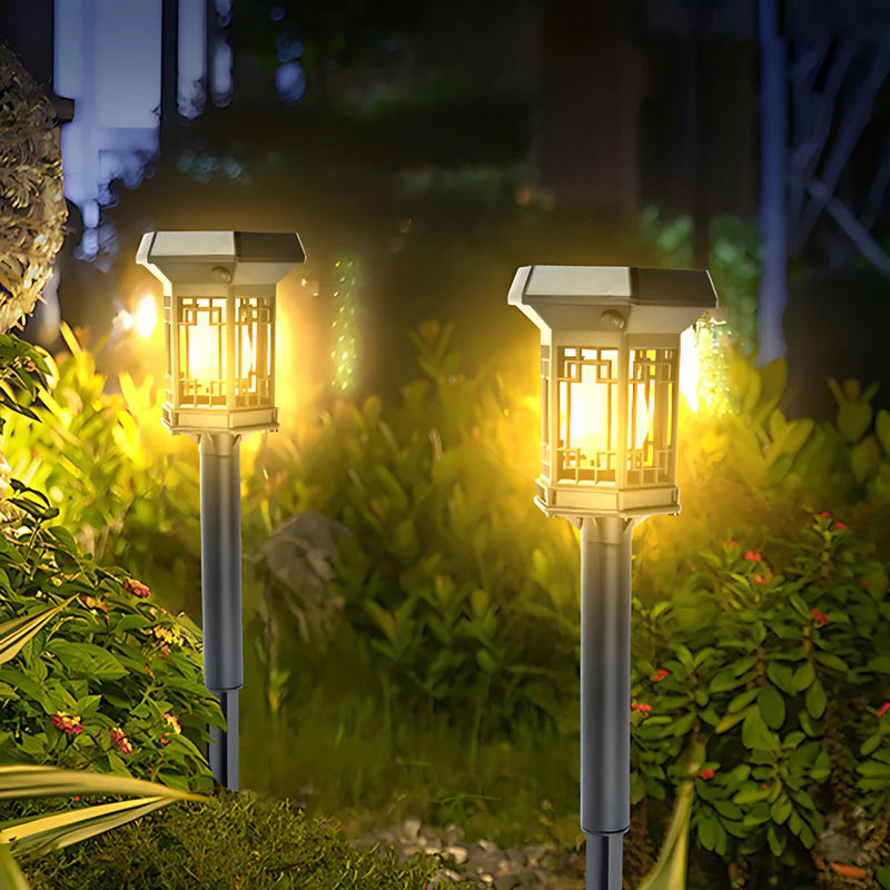 Lámpara Solar Decorativa Para Jardín 600 Mah Tipo Estaca Con Panel Solar Integrado. Foco Impermeable De Luz Cálida Para Exteriores. TU665