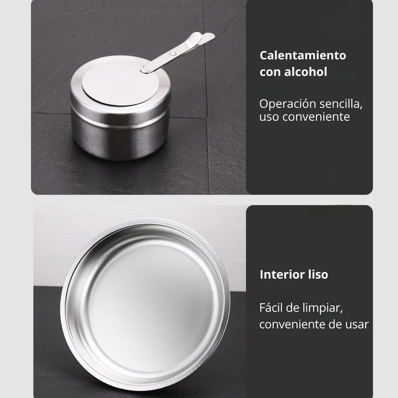 Chafing Dish Redondo De Acero Inoxidable Engrosado Con Tapa Abatible Completa 18X18x19” (46X46x49cm) Con Calentador De Alcohol Para Hoteles, Restaurantes, Buffets, Catering. 6 Litros TU750 Selecto