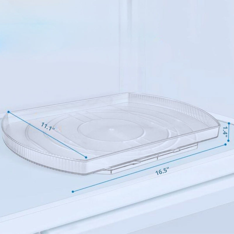 Bandeja Giratoria Deslizable Organizador De Refrigerador De 16.5X11.1”X1.4” (41.9X 28.2X3.6 Cm) De PET. Lazy Suzan Para Cocina Y Comedor. TU759 Selecto
