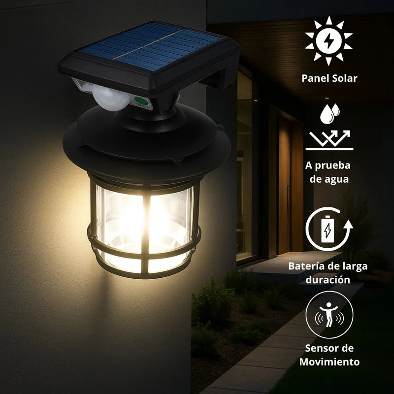 Lámpara Solar LED Y Tungsteno Con Sensor De Movimiento IP65 Impermeable De 2400Mah Para Exteriores. TU771