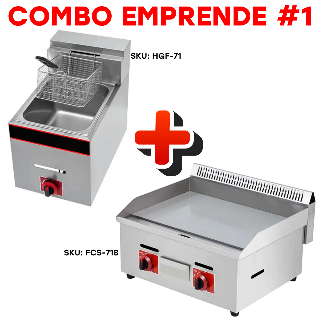Combo Emprende #1 Freidora a Gas HGF-71 + Plancha a Gas FCS-718