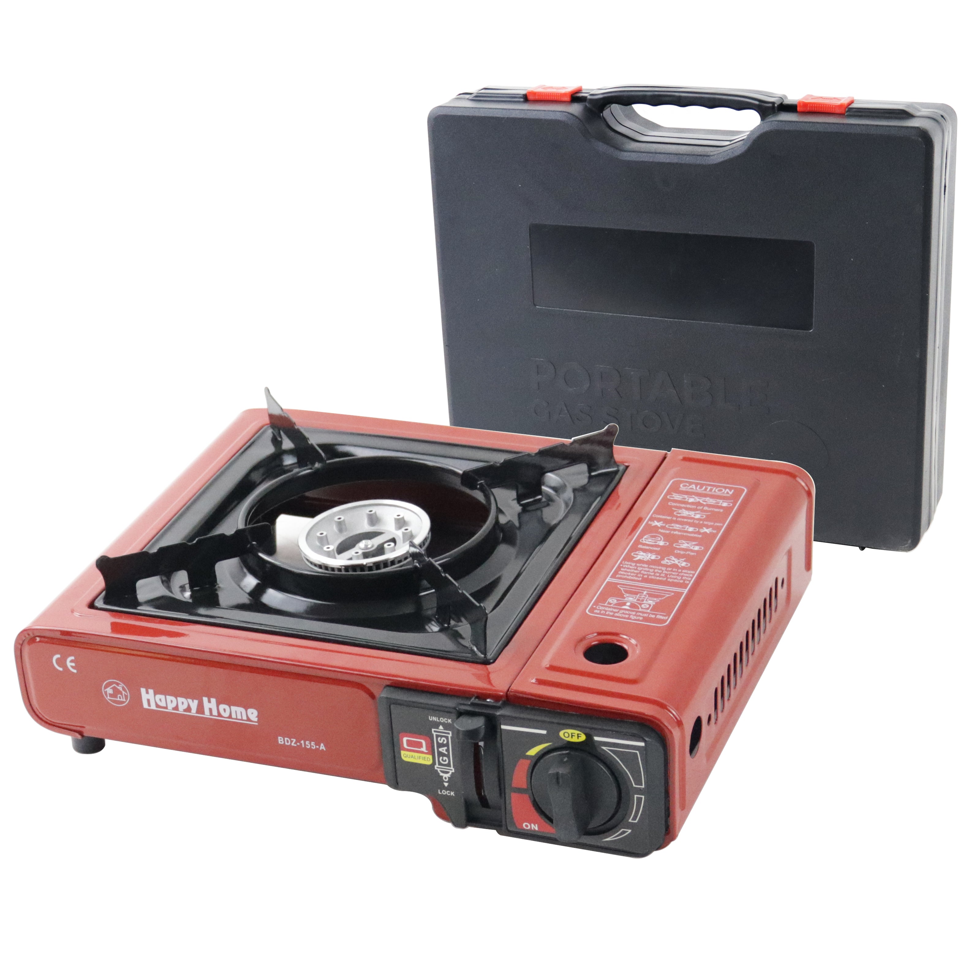 Estufa Portátil de Gas Butano Rojo con Estuche NS432697 Selecto