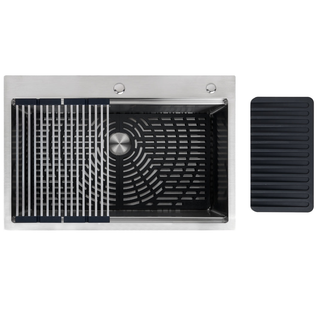 Fregador Sobre Bajo Tope de Acero Inoxidable Deluxe ONTARIO (SA) Gasco