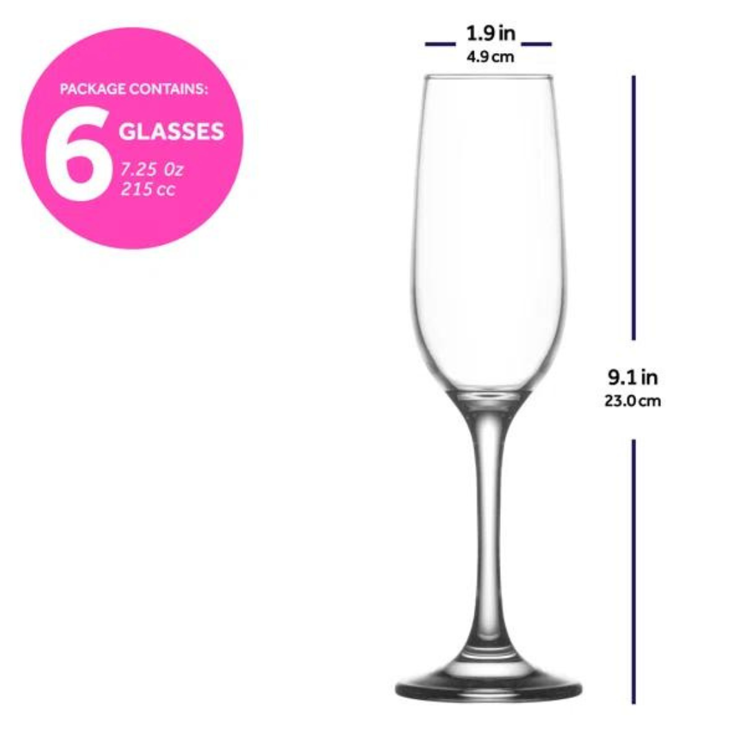 Set de 6 Copas Fame de Champaña 7.25oz LV-FAM539F LAV LAV