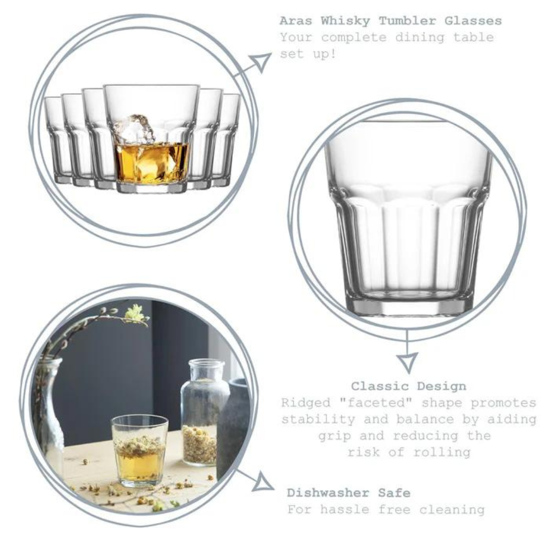 Set de 6 Vasos Aras de Whisky 10-1/4oz Vidrio LV-ARA233F LAV LAV