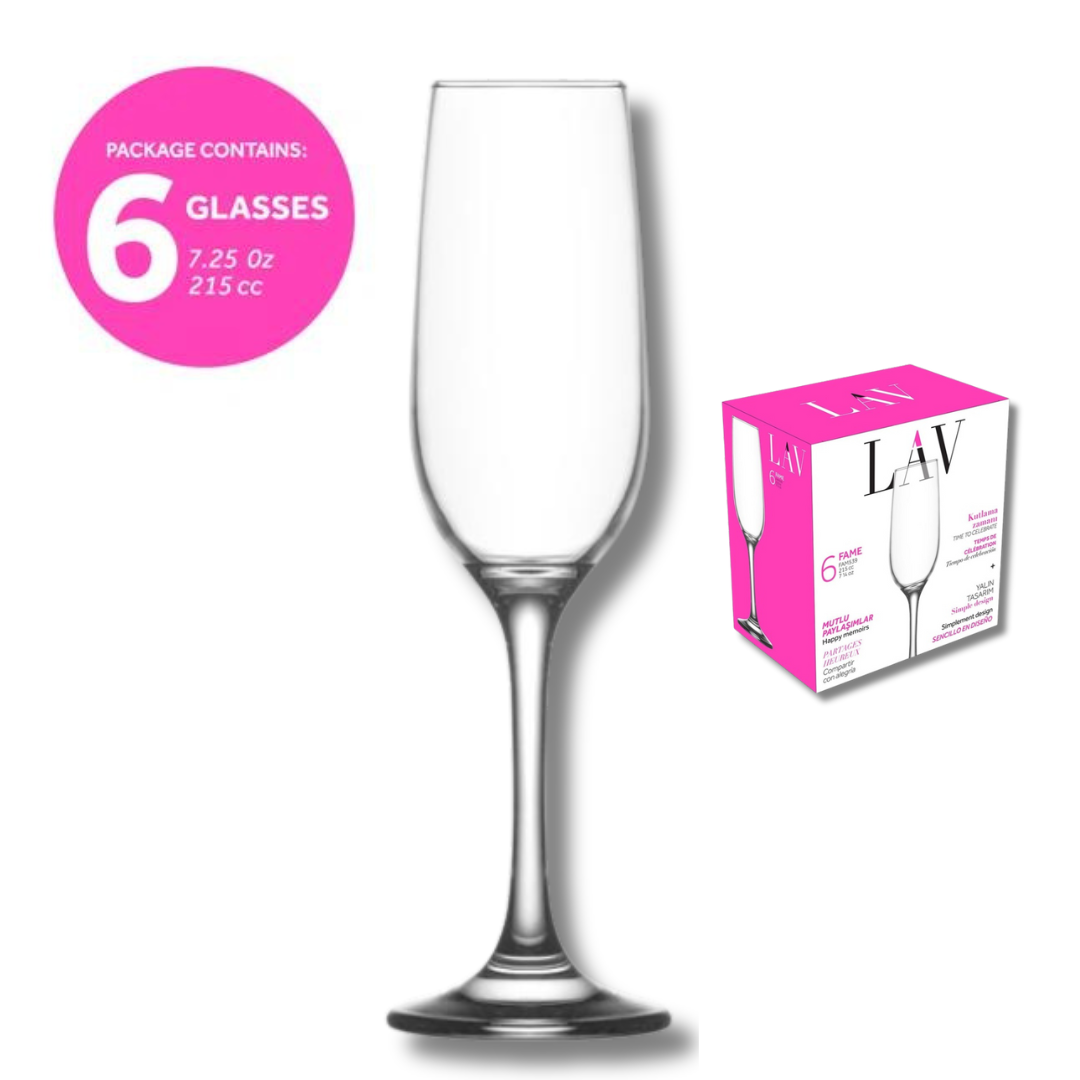 Set de 6 Copas Fame de Champaña 7.25oz LV-FAM539F LAV LAV