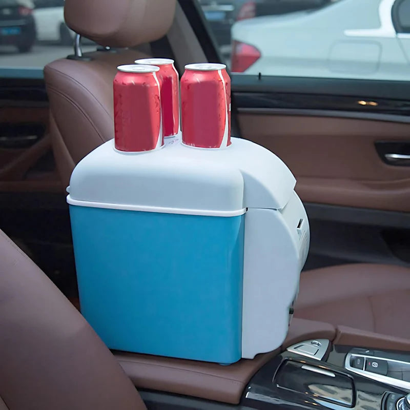 Mini Nevera Cooler Portátil 7.5L Para Auto. Hielera Para Carro12v. Función Frío 15°C Y Calor 60°C. Hielera Pequeña Color Azul. 31X17x31 Cm. AB1427 Selecto